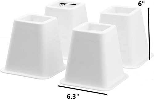 HOME IT Black Bed Risers - 5 to 6-Inch Super Quality for Under-Bed Storage - 4-Pack
