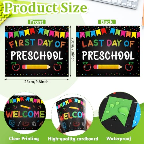 First and Last Day of School Reusable Photo Prop Sign, 10x8 inch