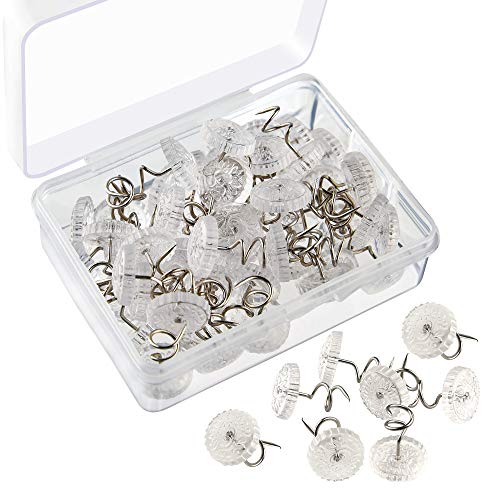 Clear Head Upholstery Twist Pins for Bed Skirts & Slipcovers - 50 Pack