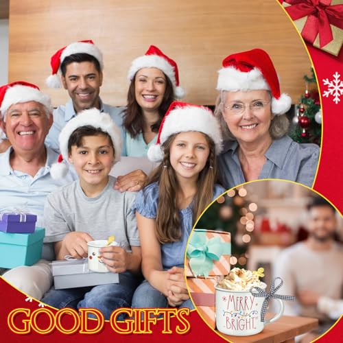 Baderke 6-Pack 11oz Christmas Mugs with Stainless Spoons – Vibrant Holiday Set