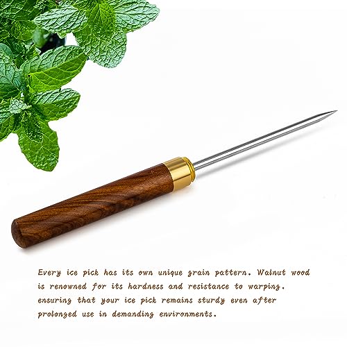 QiBaLee Black 9.4-Inch Ice Pick for Breaking Ice and Frozen Items
