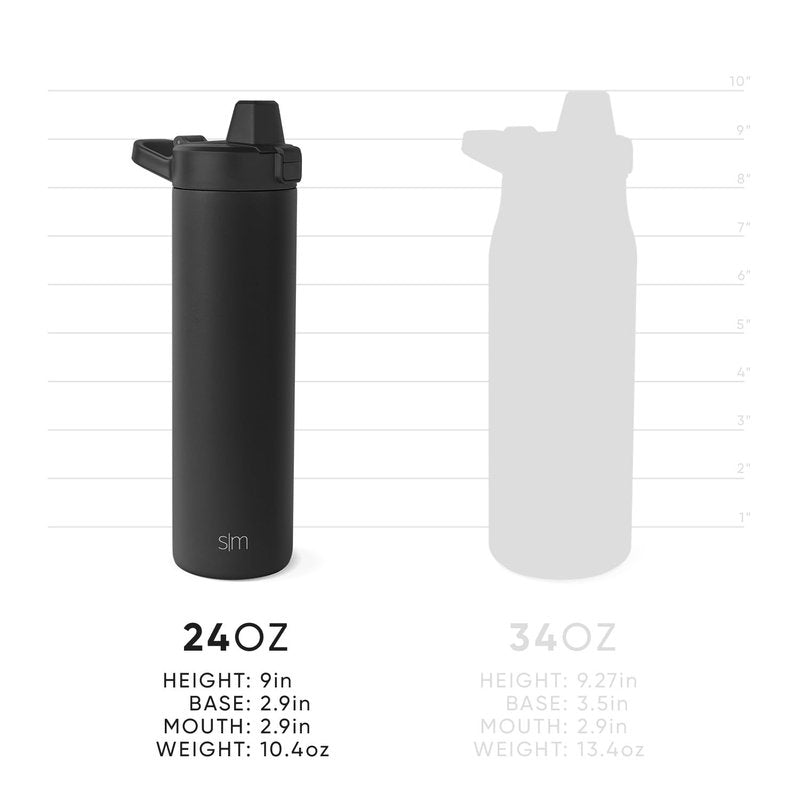 Simple Modern Filtered Water Bottle | Insulated Stainless-Steel Carbon Filter Travel Water Bottles | Reusable for Clean Drinking Water On The Go | 24oz, Almond Birch