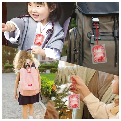 WEBEEDY 8 Pcs Japanese Omamori Amulet Lucky Charms for Career Love Wealth Safety - 4x6 cm