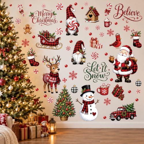 119 PCS Christmas Wall Decals Vinyl Stickers Holiday Decor for Home & Classroom