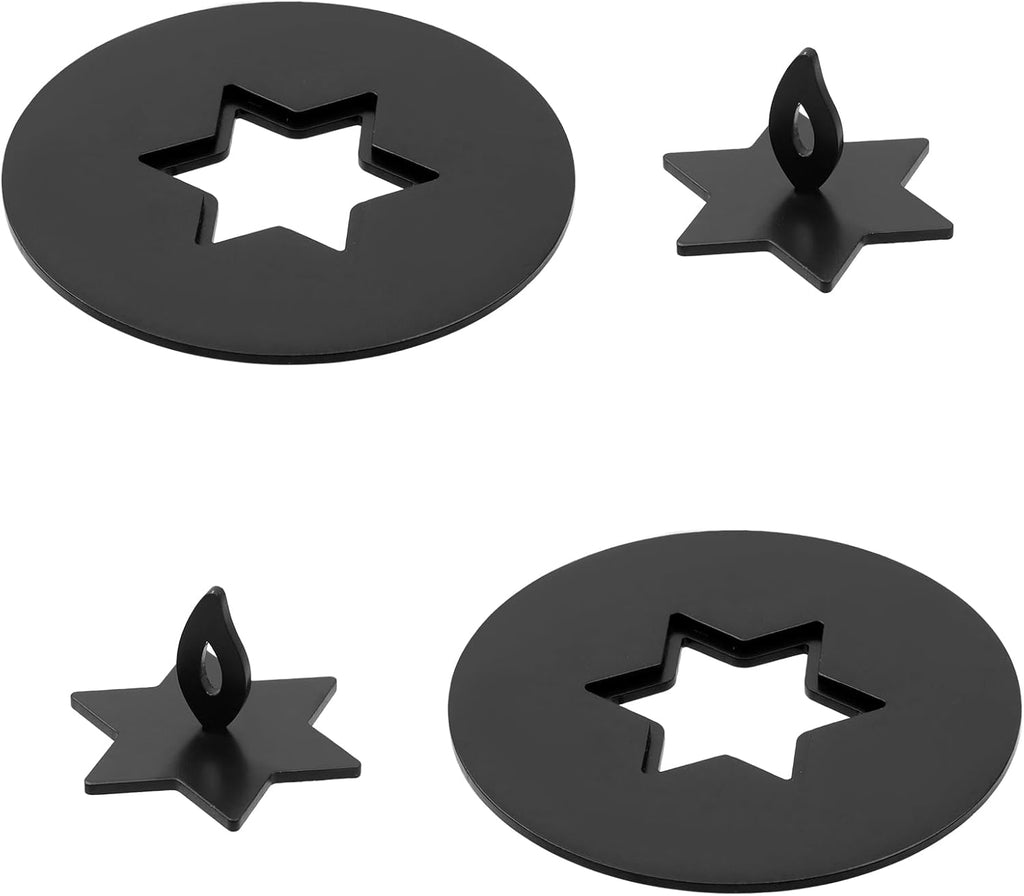 Skiennix Black Candle Jar Topper - Stainless Steel Star Covers for 3.15" Round Scented Candles | Perfect for Spa & Meditation