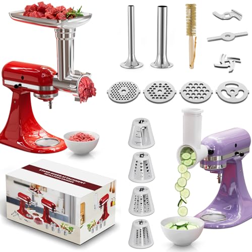 21-Piece Meat Grinder and Cheese Grater Attachment Set for Stand Mixers