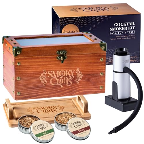 Smoky Crafts Whiskey Smoker Kit with Smoke Gun & Food Tray - Box Kit