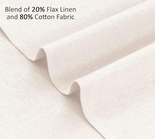 Linen Cotton Blend Cloth Napkins Set of 12 - 18x18 Inch Ivory Table Napkins