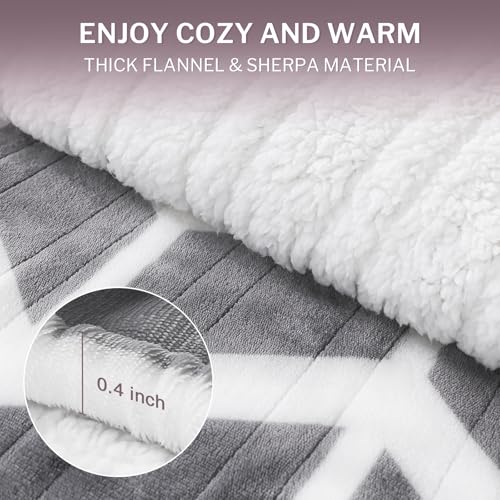 Heated Throw Blanket with 5 Heat Levels & Auto Shut Off - Grey