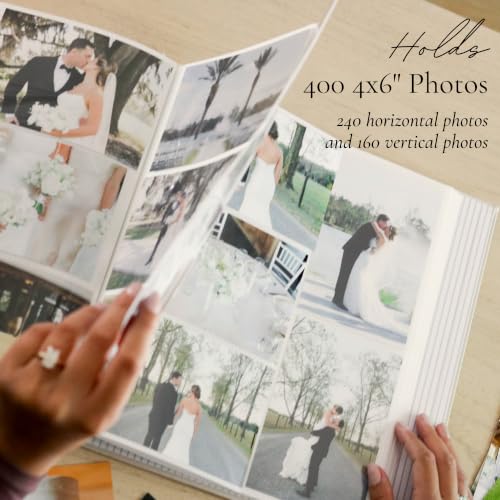 Large Linen Wedding Photo Album for 400 4x6 Photos - Personalized Keepsake