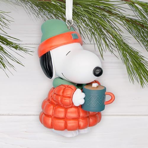 Hallmark Peanuts Snoopy Holding Hot Cocoa Christmas Ornament - Festive Holiday Decor