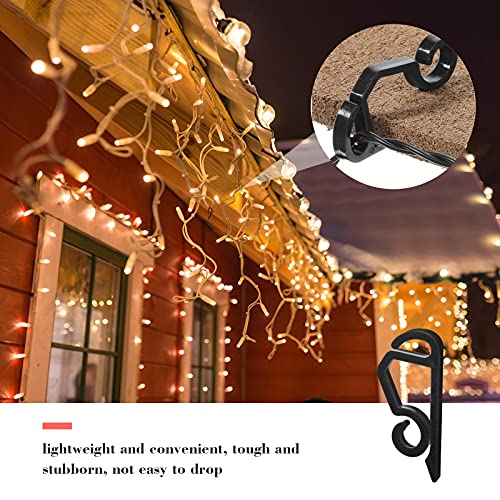 200-Piece Outdoor Christmas Light Clips, Weatherproof Gutter Hooks for Strings