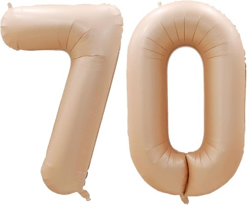 GOER Jumbo 42-Inch Foil Balloons - 70th Birthday Party Decorations in Caramel Color