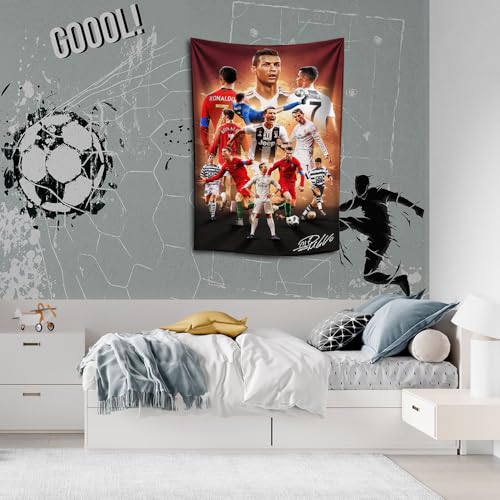Cristiano Ronaldo Soccer Wall Tapestry Poster for Bedroom Decor, 70x100cm