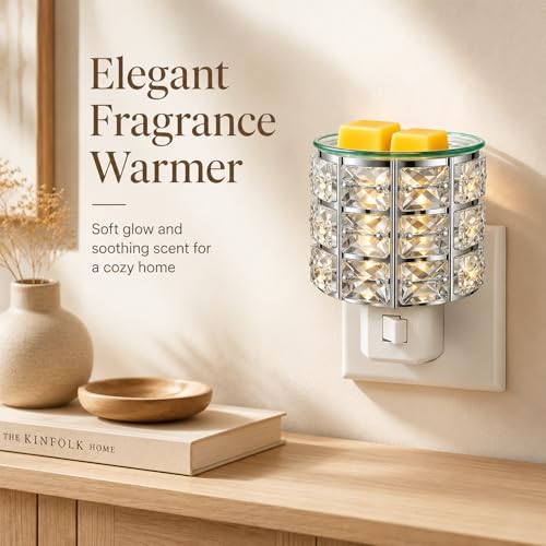 Plug-in Crystal Wax Melt Warmer - Decorative Scented Candle Warmer, Silver