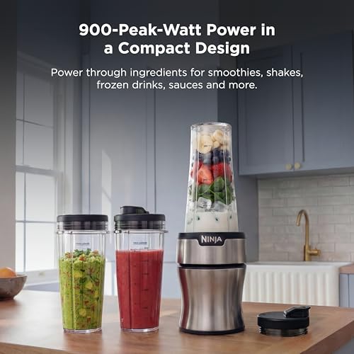 Ninja Nutri-Blender Plus Personal Blender BN301 with Three 20oz Cups and 900-Peak-Watt Motor