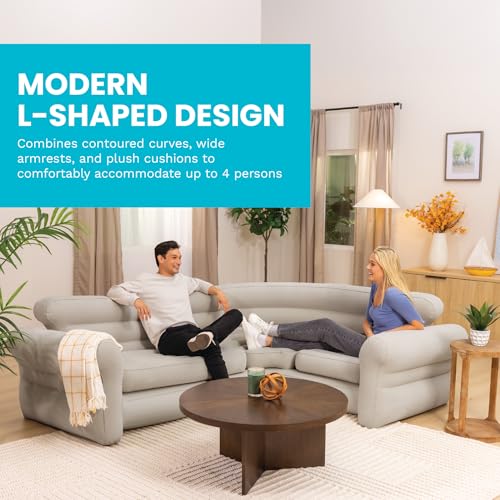 Inflatable L-Shaped Corner Sofa - 4-Seater with Deep Cushions