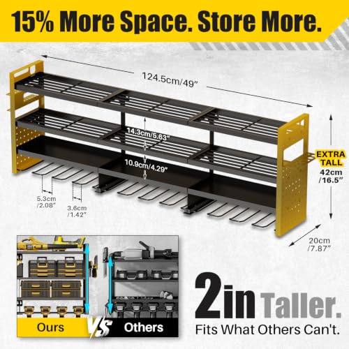 Large 49" Power Tool Organizer Wall Mount - 620lbs Heavy Duty Garage Storage Rack