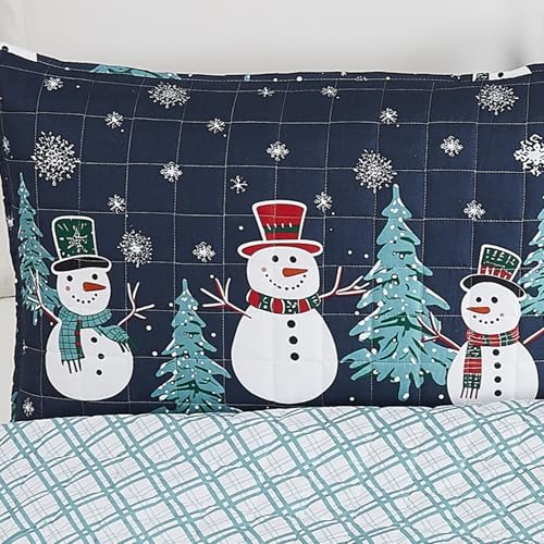 Avanti Linens Christmas Full/Queen Quilt Set with Pillowcases - Festive Holiday Bedding
