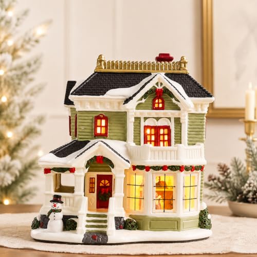 Christmas Village Houses, Lighted Ceramic Victorian Buildings