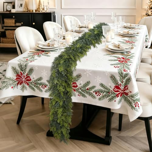 Secqous 6 Ft Artificial Cedar Garland - 2 Pack Christmas Holiday Decor