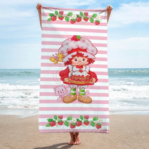 Strawberry Shortcake Kids Bath & Beach Towel - Soft 100% Cotton 28x58