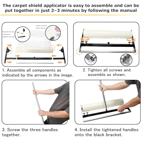 Adjustable Carpet Protection Film Applicator, 24"-36" Width Tool