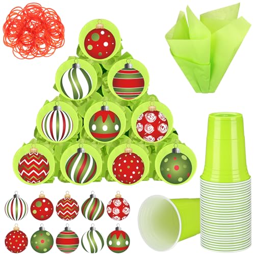 50-Set Christmas Punch Game DIY Party Favor Box Kit with Cups and Prizes