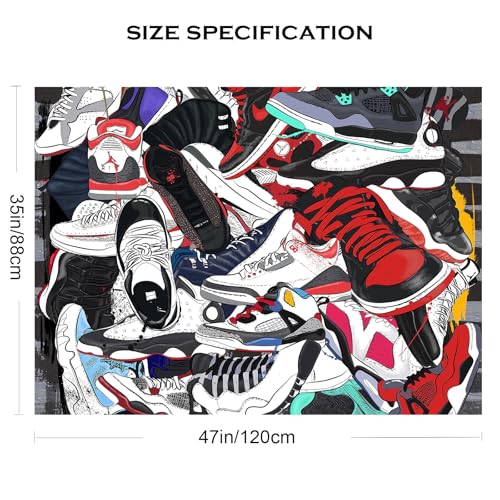 Sneakerhead Wall Tapestry - Aesthetic Shoe Room Decor (35" x 47")