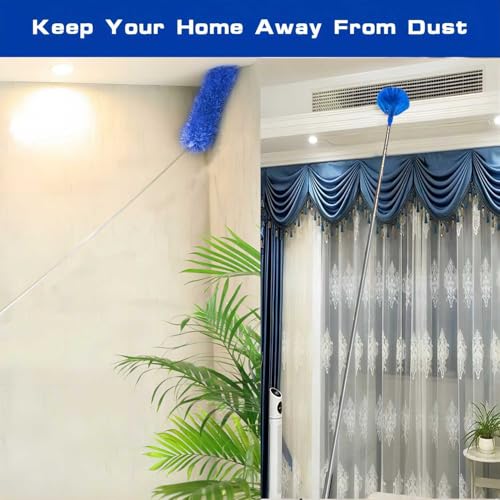 Cobweb Duster with 15-100 Inch Extension Pole & 3 Washable Heads