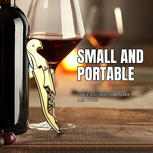 Gold Waiters Corkscrew Professional Wine Opener with Foil Cutter & Bottle Opener - All-in-One Stainless Steel Wine Key for Restaurants & Travel - 1 Pack