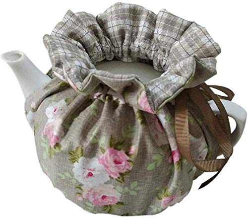 Vintage Floral Tea Cozy with Insulation Pad - Cotton Teapot Dust Cover