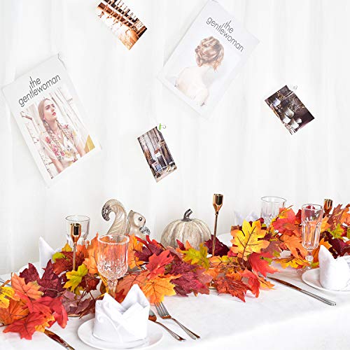 Artificial Maple Leaf Fall Garland 2-Pack, 5.9ft Autumn Foliage Vine
