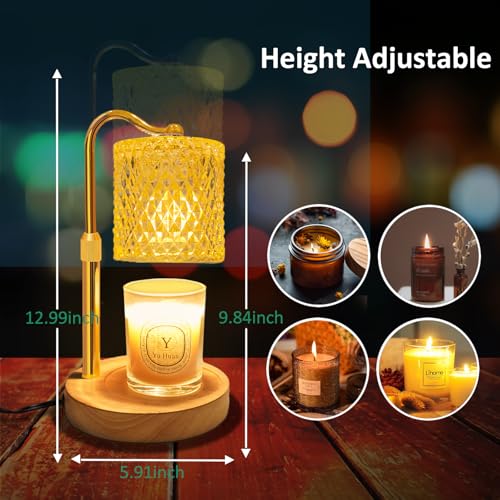 Adjustable Candle Warmer Lamp with Timer & Dimmer for Jar Candles