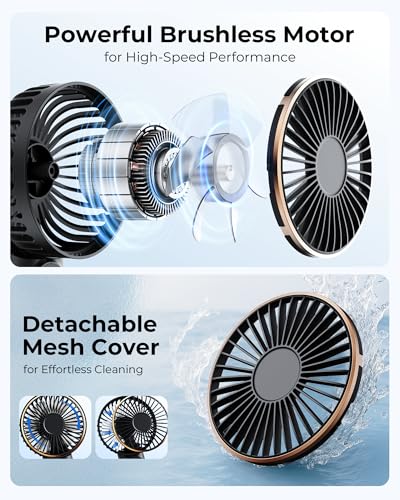 TUNISE Portable Handheld Fan 4000mAh Rechargeable Foldable Personal Fan