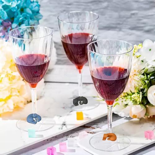 GCFTIFF 12pcs Cat-Shaped Silicone Wine Charms Glass Markers for Bar & Party