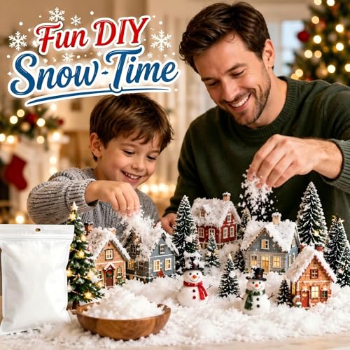 Instant Snow Powder (12oz) - Makes 5 Gallons Fluffy Artificial Fake Snow
