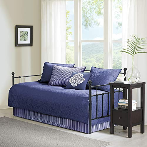 Classic Cottage Reversible Daybed Cover Set - 6-Piece Bedding, Navy
