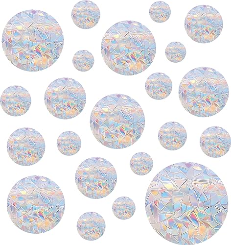 36 Round Window Clings - Anti-Collision Bird Decals, Rainbow Stickers