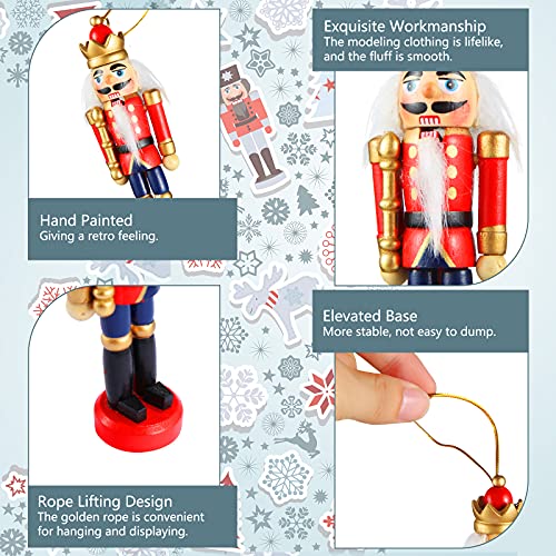 12-Piece Wooden Christmas Nutcracker Ornaments - Soldier Hanging Figures