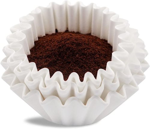 Coffee Filters | 100 Count White Disposable Basket Filters for 8-12 Cup Coffee Makers - 7.875 x 3.25 Inch