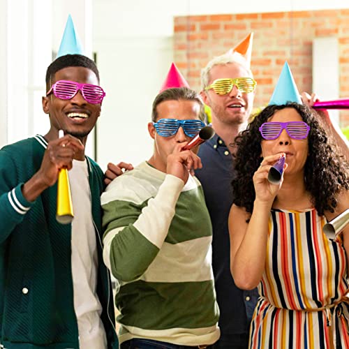 15-Pack Neon Shutter Shades Party Glasses for Kids and Adults 80s Theme