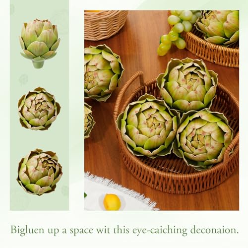 6-Piece Artificial Artichoke Set - Realistic Faux Vegetable Home Decor