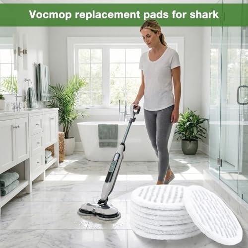 8 Pack Steam Mop Replacement Pads, Washable Microfiber Cleaning Refills