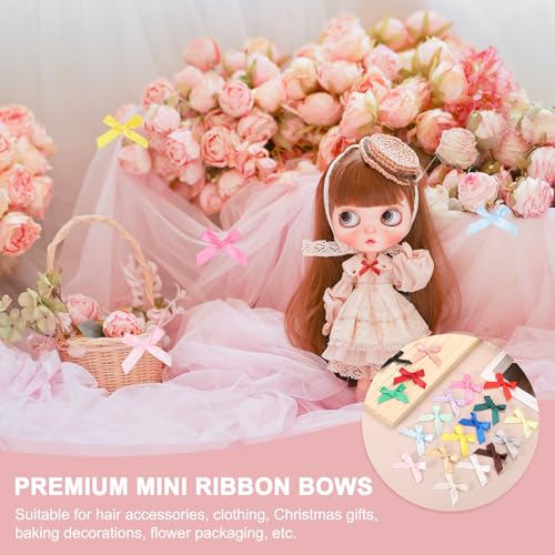 Mini Satin Ribbon Bows Light Green 1.8 Inch Pack of 80 for Gift Wrapping Crafts
