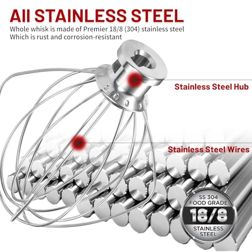 6-Wire Whip Attachment for 4.5Qt and 5Qt Tilt-Head Stand Mixers