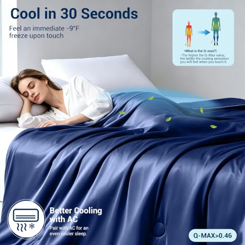Cooling Blanket Full/Queen - Ice Silk Comforter for Hot Sleepers