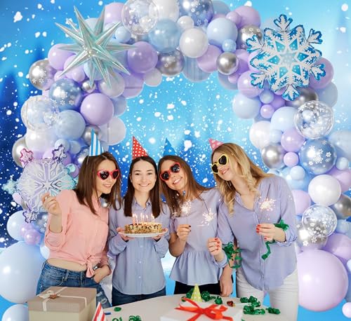 140PCS Snowflake Balloon Kit for Winter Wonderland & Holiday Decor