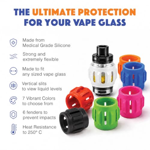 Universal Silicone Vape Tank Protective Band - 19-28mm Glass Guard