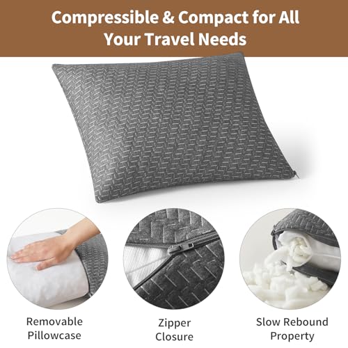 Compressible Shredded Memory Foam Camping & Travel Pillow - 12x16 Inch